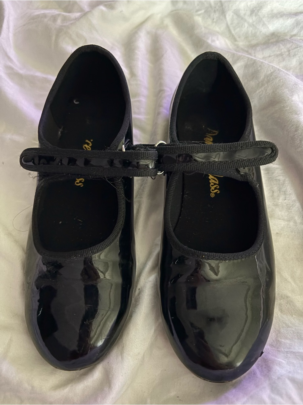 Girls Black Patent Mary Jane Dance Tap  Shoes